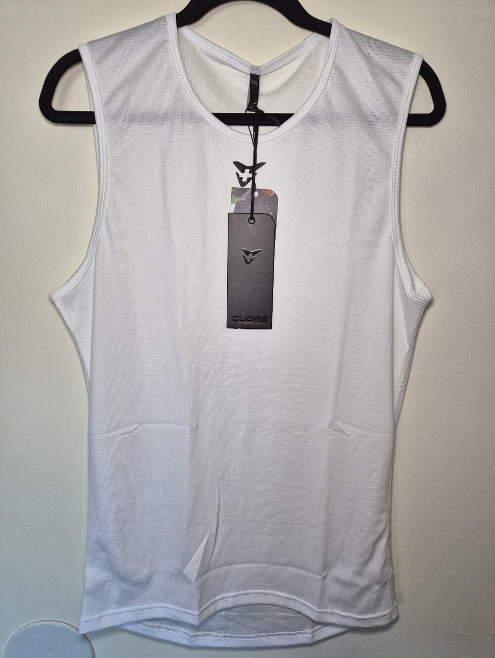 NWT Cuore of Switzerland Base Layer cycling Tank sleeveless top Mens 2XL White